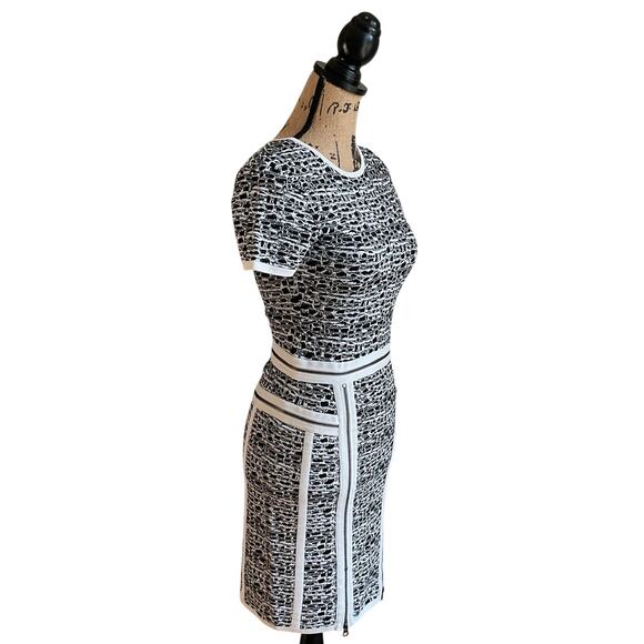 Marchesa Voyage Dress Multi Zipper Black and White Mini Dress Size XS - Picture 9 of 10